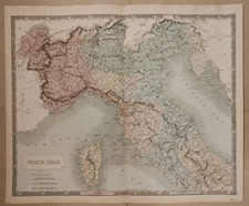 NORD ITALIA NORTH ITALY BY HALL ANTICA CARTA GEOGRAFICA