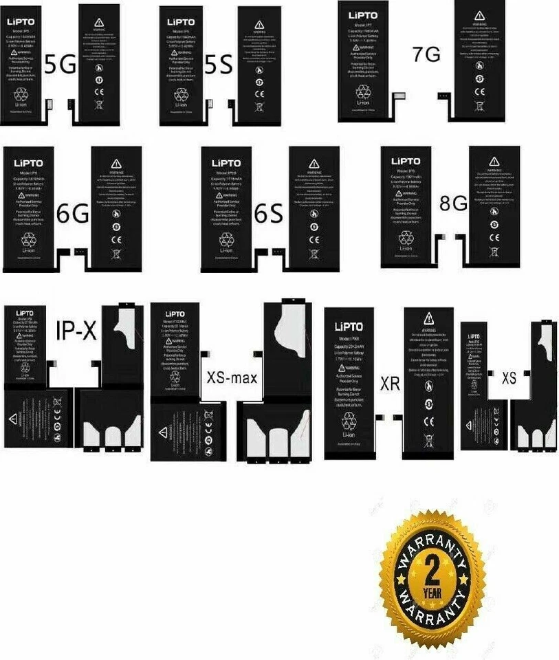 Batería Interna de Repuesto para iPhone 6 7 8 11 12 13 Pro X XS XR SE + LOTE Herramientas Foto 2 de 4