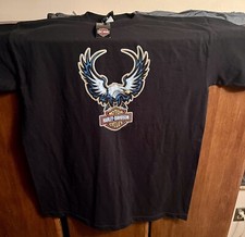 vintage HARLEY-DAVIDSON T SHIRT MEN'S SZ XL EMBROIDERED EAGLE BLACK NEW W/tag