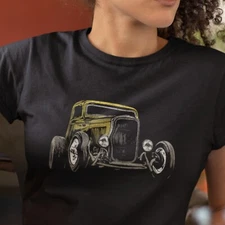 Little Deuce Coupe Yellow 32 Ford Hot Rod Unisex Jersey Tee - 1930's Street Rod