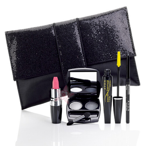 Avon New Prepare To Party Black Clutch With Mascara EyeShadow