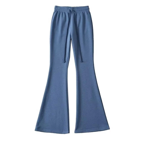 Women Drawstring Waist Bell Bottoms Flared Pants Trousers Fitness Yoga Sport - Picture 16 of 20