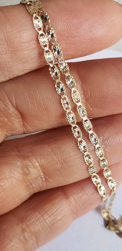 Real 10k yellow white and Rose gold chain necklace 2 mm 20 inches long - Picture 8 of 12