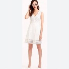 J. Crew V-Neck White Eyelet Mini Dress - Size 4