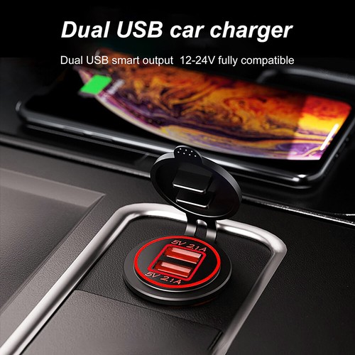 12V Car Cigarette Lighter Socket Dual USB 2.1A Port Charger Power Outlet LED USA - Picture 11 of 22