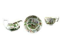 Machin & Co. Chinoserie Teacup Creamer Dish  early 19th   antique porcelain