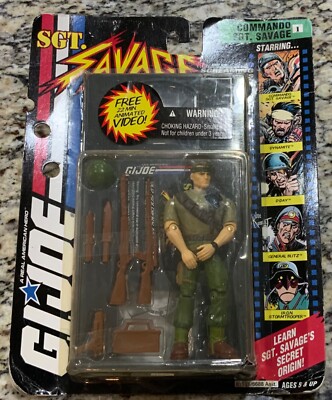 Gi Joe Sgt Savage Commando Figure Carded 8 Animated Video By Hasbro Toys 1994