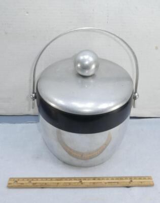 Vintage KROMEX Enduringly Neat Aluminum Ice Bucket With Lid !