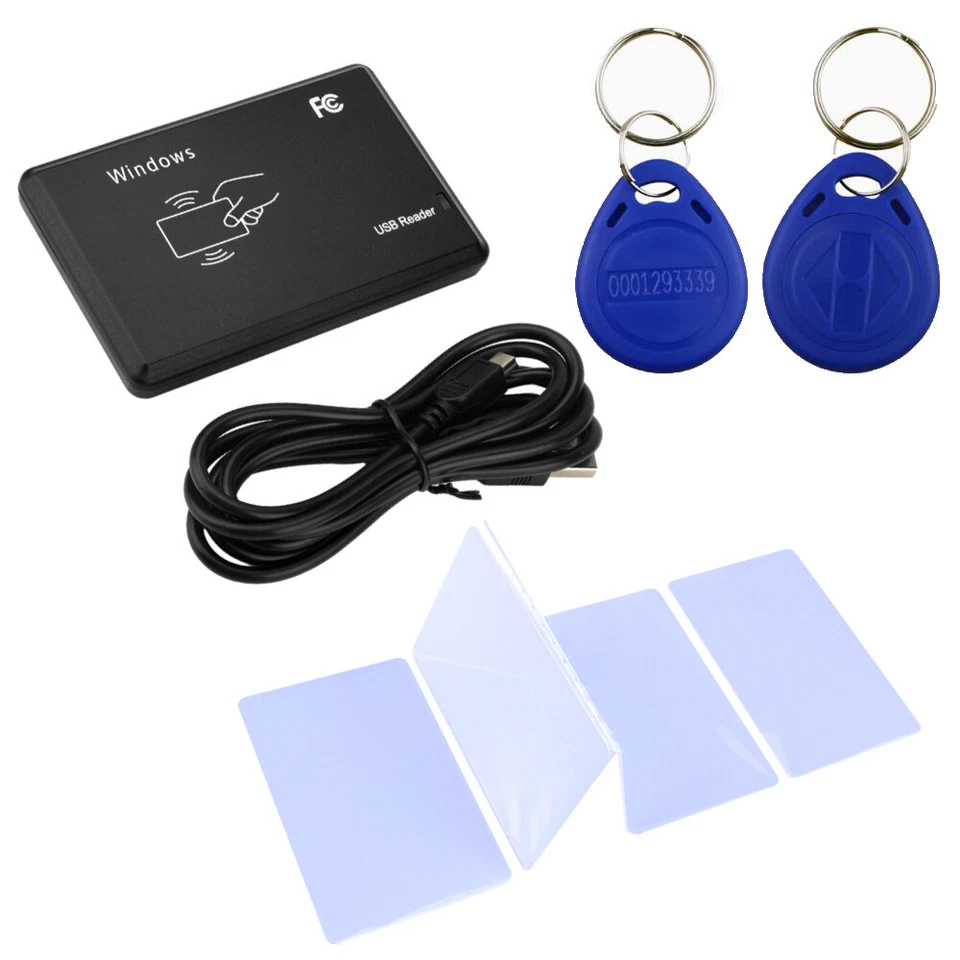 MARKENLOS Smart USB RFID IC/ID Card Reader NFC Read Write 13.56MHz 125KHz + Card + Key Tag