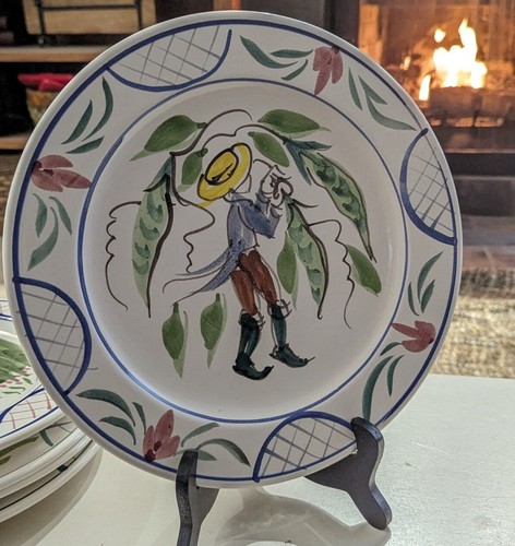 Multiple Bruce Stebner Faience of Man Doing Various Gardening 11" Plates - Picture 4 of 14