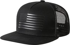 Baseball Cap, Snapback Trucker Hat for Men Women with One Size, Black/Black