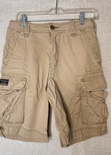 Abercrombie  Fitch Boys Youth Size 12 L Belted Cargo Shorts Heavy Weight Tan