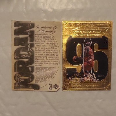 michael jordan limited edition card A 1996 Upper Deck Limited Edition Michael Jordan 24k Gold Nickel Silver Card (1988 Slam Dunk Champion), Lot 120