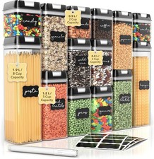Airtight Food Storage Containers Set of 14 Clear Pantry Canisters