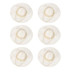 6 Pcs Miniature Doll Straw Hats, Size L, 4 Inches for Dollhouse DIY Craft