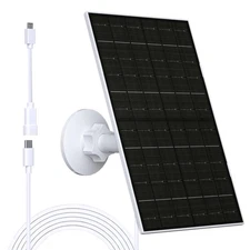 7W Solar Panel Compatible with EufyCam, Solar Charger with USB-C & Micro USB ...
