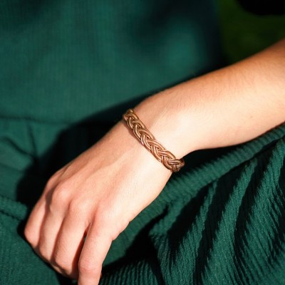 GEFLOCHTENES Heilkupferarmband | Handarbeit in Nepal | Manschette aus reinem massivem Kupfer