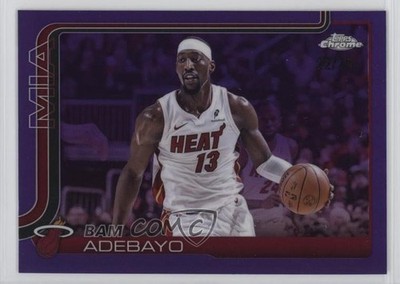 2025-26 Topps Chrome Purple Wave Refractor 22/75 Bam Adebayo #138 hs9