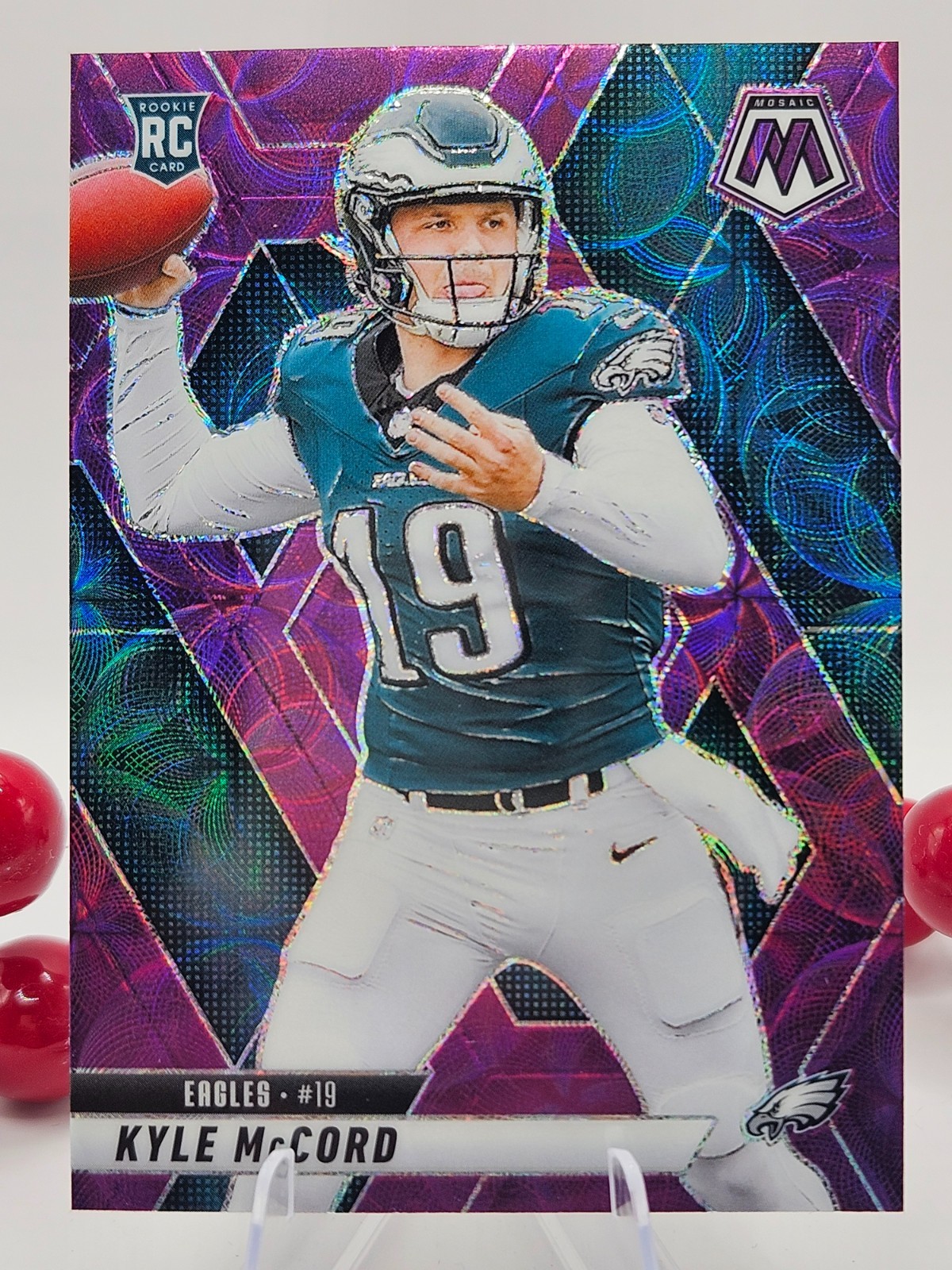 Kyle McCord Eagles #352 RC 2025 Panini Mosaic Purple Scope Holo Prizm