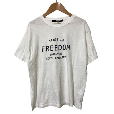 24SS FRAMeWORK FREEDOM Logo T-Shirt, Size F, White Women USED
