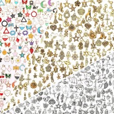350Pcs Gold Enamel Charms for Jewelry Making: Bracelets, Necklaces, Earrings