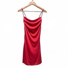 NWT 21 Saints Pink Coral Shimmer Ruched Mini Bodycon Dress Size Medium