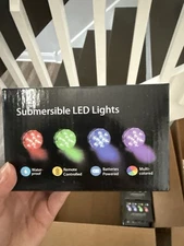 Submersible LED Lights 4 Pack – Waterproof RGB Pool Lights– Party Decor