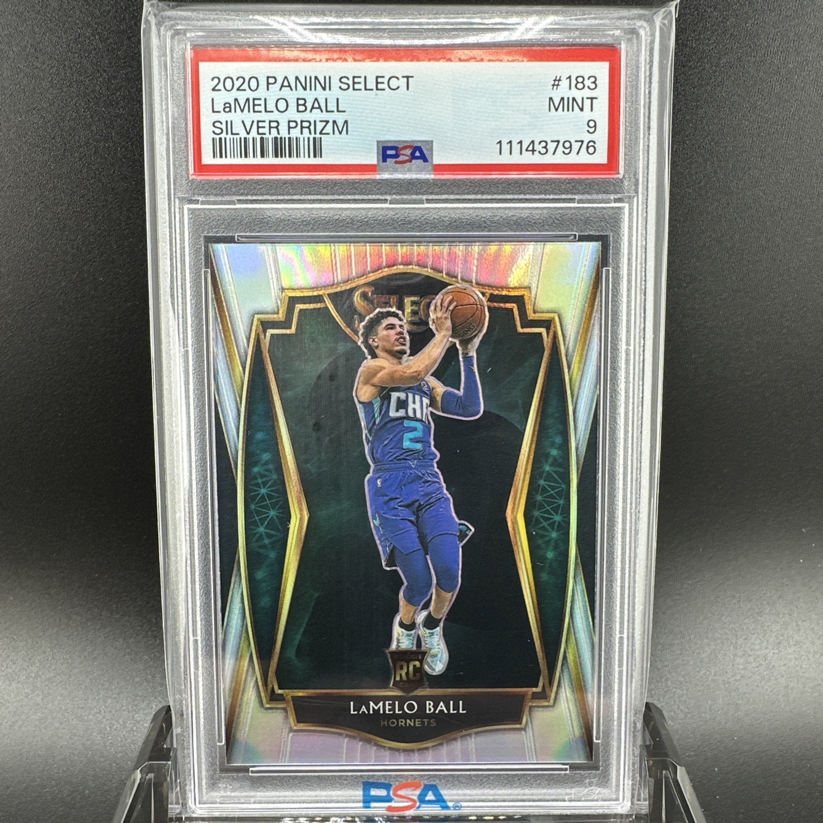 2020 Select Lamelo Ball RC Rookie Silver Prizm #183 Charlotte Hornets PSA 9 MINT