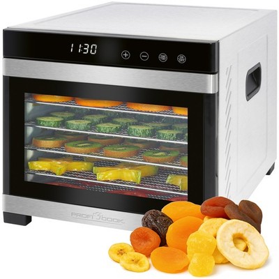 ProfiCook PC-DR 1218 Edelstahl-Dörrautomat, inkl. 6 Edelstahl-Ablagegitter, NEU
