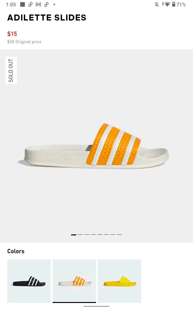 adidas adilette trifoglio slides M 8 W 9 Tean College oro bianco unisex