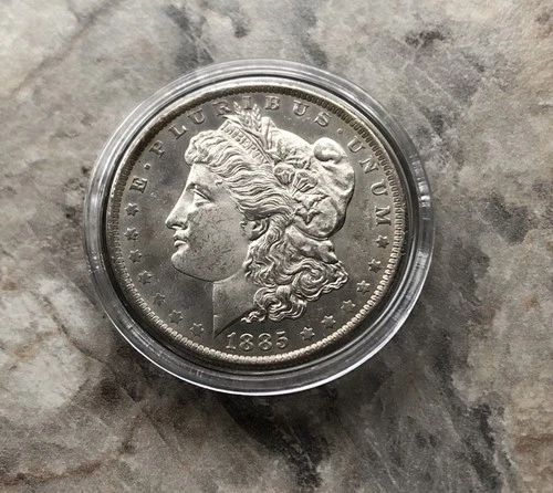 1885 MORGAN SILVER DOLLAR IN TOP BU PROOF LIKE CONDITION