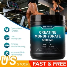Pure Creatine Monohydrate 5000 mg Powder Micronized 100 Servings 5g Per Serving