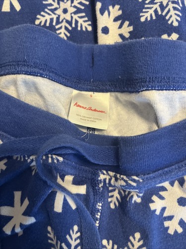 Hanna Andersson Pajama Set Adult Small Blue Snowflakes Let It Snow - Picture 2 of 4