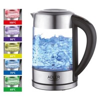 Adler Wasserkocher Ad 1247 Teekocher Glas Edelstahl 1,7L Temperatureinstellung