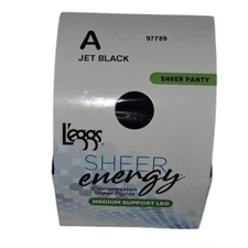 L'eggs Women's Sheer Energy Compression Tights Black Size A