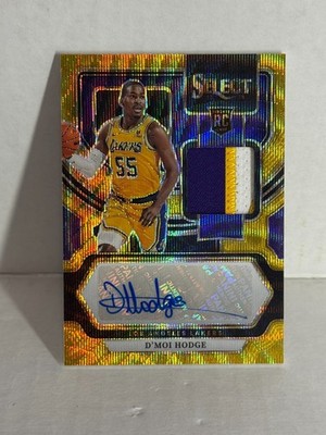 2023-24 Select gold /10 Prizm Auto D Moi Hodge Rookie RC rpa Lakers jersey