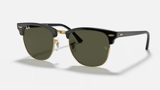 RayBan Clubmaster Classic Sunglasses Black Green Classic G-15 3016 W0365 49-21