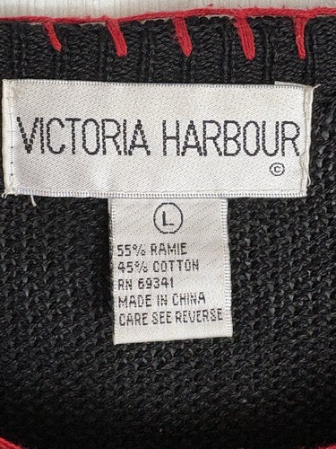 Vintage Weihnachten Strickjacke Pullover Damen L Ramie Vögel Pailletten Urlaub Party 90er - Bild 5 von 9