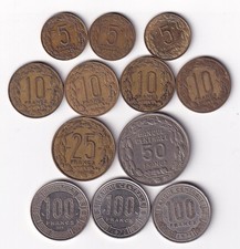 Cameroon 12 coins 1958-1975 all different & listed #29