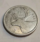 1942 Canada 🇨🇦 25c Silver Quarter  Circulated Die Cracks OBV. See pics