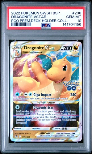 2022 POKEMON SWSH BLACK STAR PROMO #236 DRAGONITE VSTAR PGO PREM.DECK HOLDER COLL.