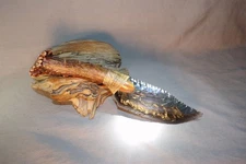 Subtle Rainbow Obsidian Bowie Knife Flint Knapping Black Powder Mountain Man COA