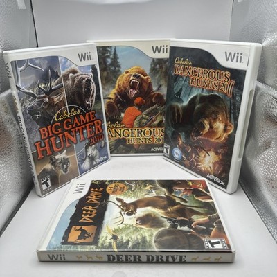 Cabelas Dangerous Hunts 2009 2010 2011 Deer Drive Nintendo Wii Games LOT Bundle
