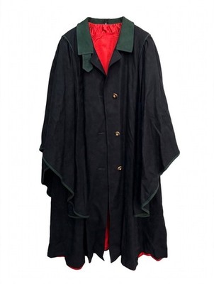 BAVARIA Original Bayerischer Loden Umhang Cape Damen Gr 46 Schwarz Rot