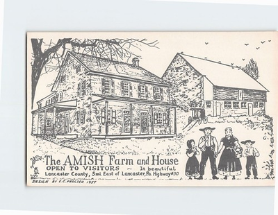 #ad Postcard The Amish Farm and House Pennsylvania USA $2.95
