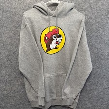 Buc-ee  s Hoodie Men  s Medium Gray Beaver Logo Pullover Sweatshirt Texas