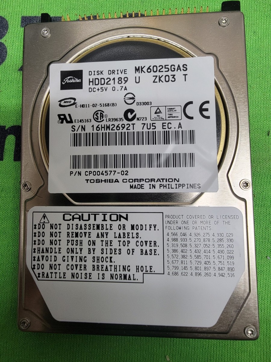 Toshiba MK6025GAS HDD2189 E ZK03 T 2.5'' IDE 60GB Hard Drive HDD