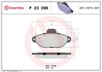P 23 096 Brembo Bremsbelagsatz, Scheibenbremse FüR Fiat,Lancia,Zastava