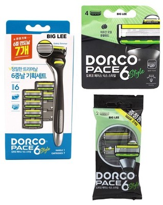 Dorco Pace 6 Blade Safety Trimmer Style 1 Razor Handle + 13 Refill Cartridges