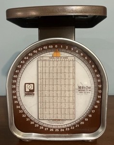 Vintage Pelouze Postal Scale Brown - 50 Pound Limit Postal Scale  |  Model Y50
